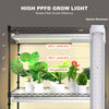 VEVOR Plant Stand with Grow Light, 4 Tiers Plant Shelf with 3000K 180W LED Full Spectrum Light for Indoor Plants, Grow Light Shelf with Timer for Seed Starting 35.4" L  x 13.8" W x 59.1" H