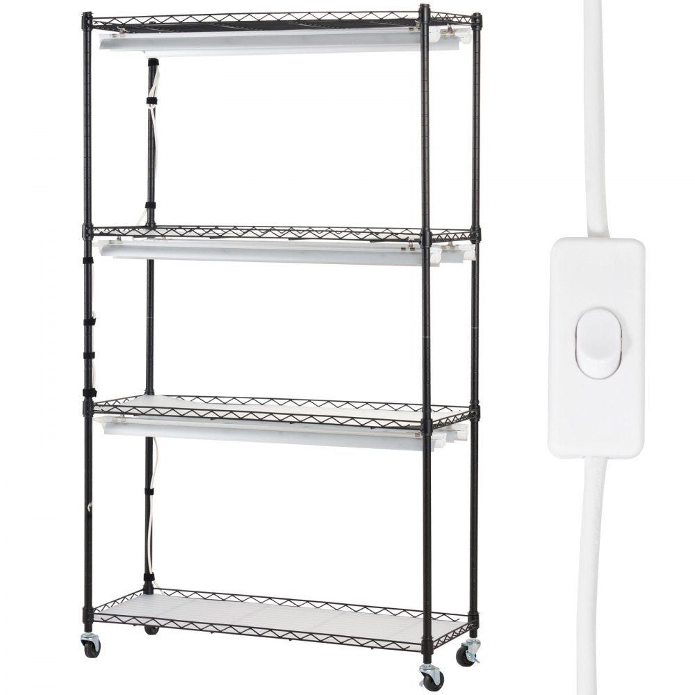 VEVOR Plant Stand with Grow Light, 4 Tiers Plant Shelf with 3000K 180W LED Full Spectrum Light for Indoor Plants, Grow Light Shelf with Timer for Seed Starting 35.4" L  x 13.8" W x 59.1" H