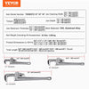 VEVOR 3-Piece Pipe Wrench Set, 10" 14" 18" Aluminum Straight Pipe Wrench, Adjustable Plumbing Wrench, with High Strength Jaw and Ergonomic Handle, Hangable Design, for Water Pipes, Automotive Repairs