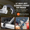 VEVOR Pipe Wrench, 14" Aluminum Straight Pipe Wrench, Automatic Jaw Adjustment, Adjustable Plumbing Wrench, Easy to Carry, Ergonomic Handle, Hangable Design, for Water Pipes, Automotive Repairs