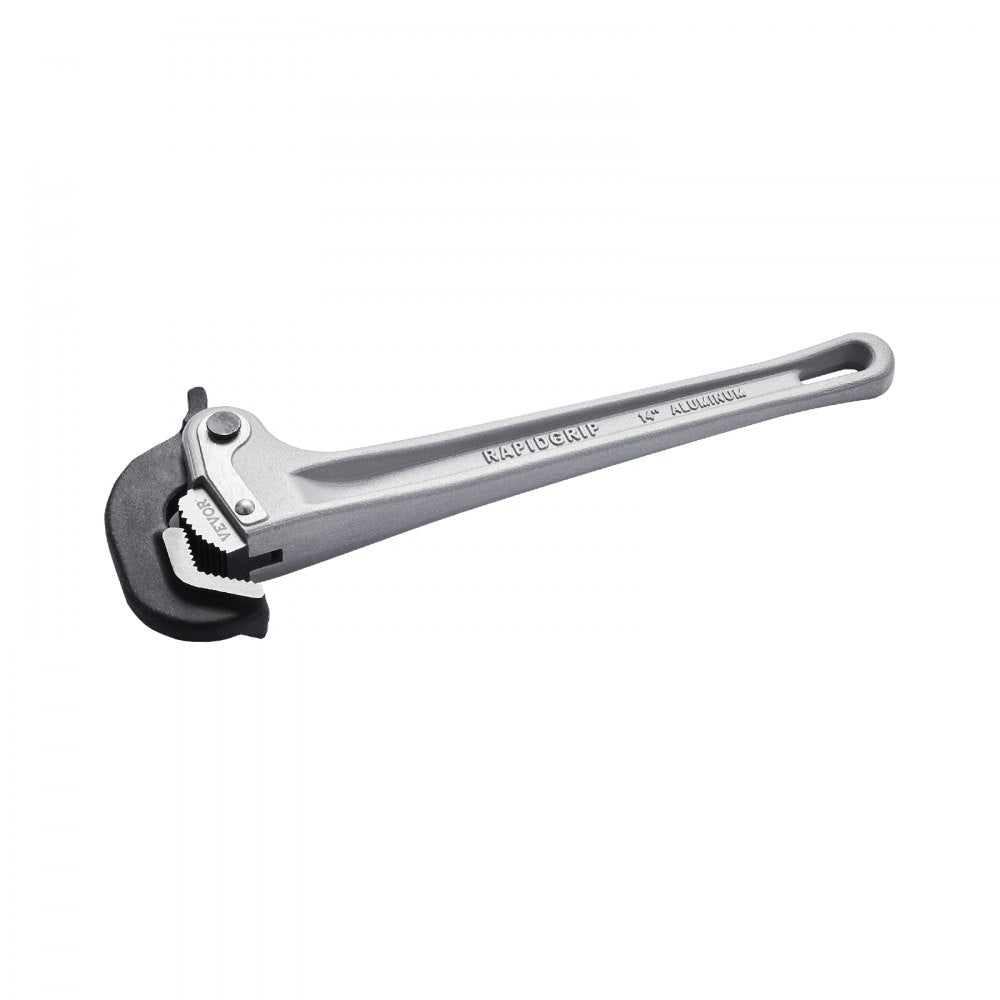 VEVOR Pipe Wrench, 14" Aluminum Straight Pipe Wrench, Automatic Jaw Adjustment, Adjustable Plumbing Wrench, Easy to Carry, Ergonomic Handle, Hangable Design, for Water Pipes, Automotive Repairs