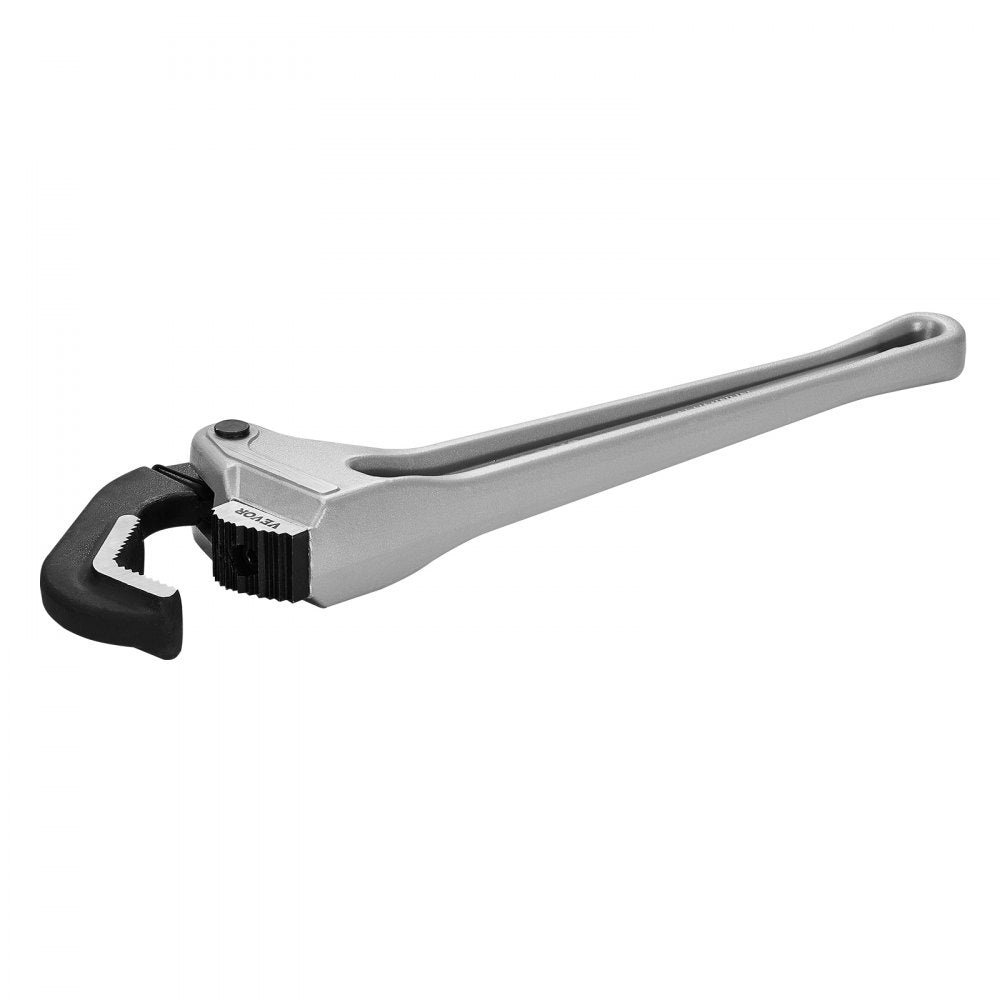 VEVOR Pipe Wrench, 18" Aluminum Straight Pipe Wrench, Automatic Jaw Adjustment, Adjustable Plumbing Wrench, Easy to Carry, Ergonomic Handle, Hangable Design, for Water Pipes, Automotive Repairs