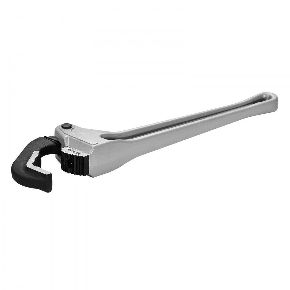 VEVOR Pipe Wrench, 18" Aluminum Straight Pipe Wrench, Automatic Jaw Adjustment, Adjustable Plumbing Wrench, Easy to Carry, Ergonomic Handle, Hangable Design, for Water Pipes, Automotive Repairs
