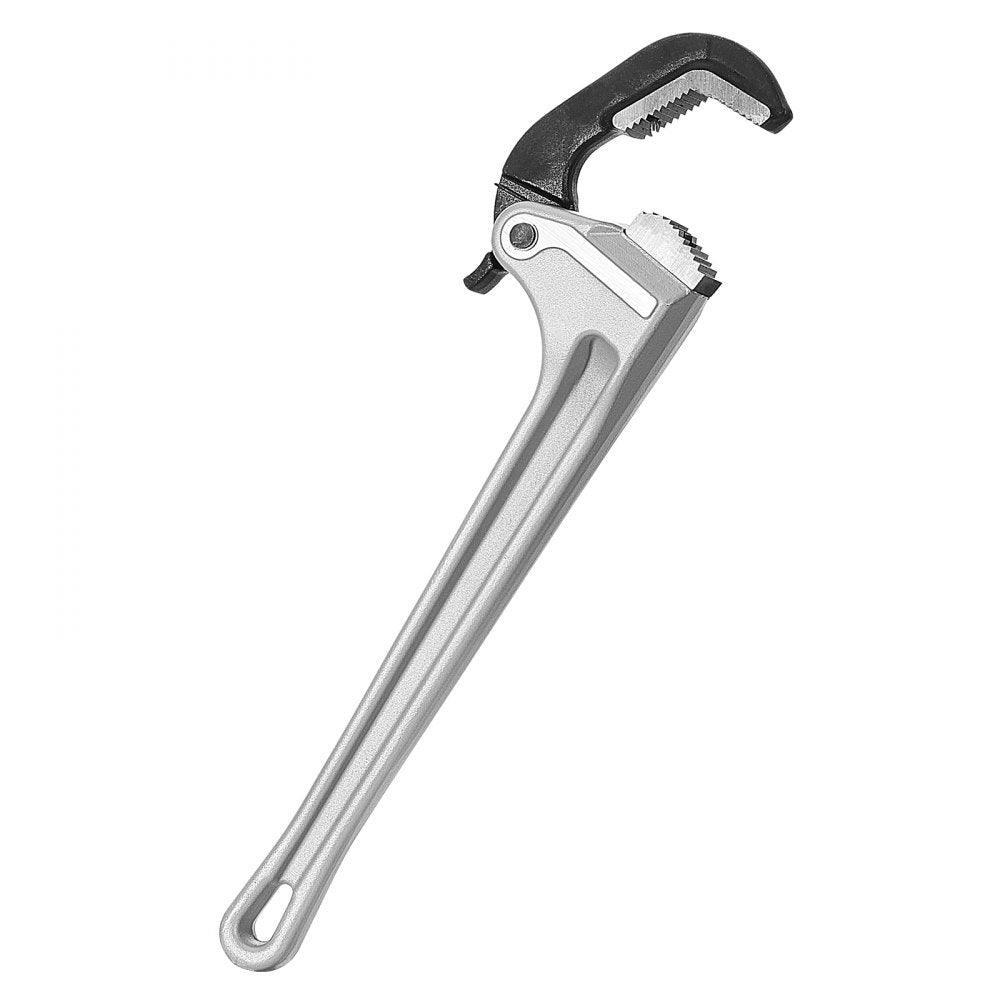 VEVOR Pipe Wrench, 18" Aluminum Straight Pipe Wrench, Automatic Jaw Adjustment, Adjustable Plumbing Wrench, Easy to Carry, Ergonomic Handle, Hangable Design, for Water Pipes, Automotive Repairs
