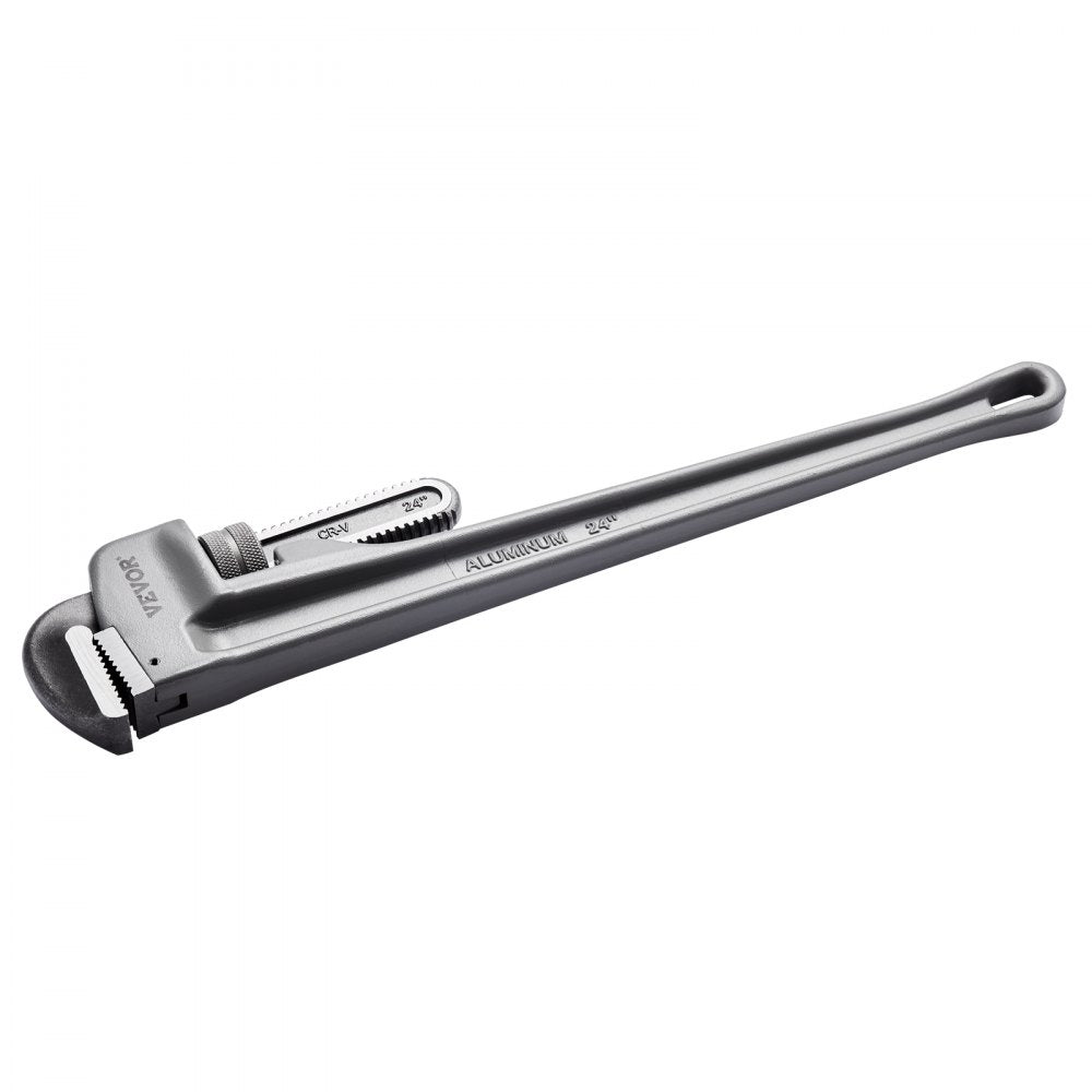 VEVOR Pipe Wrench, 24" Aluminum Straight Pipe Wrench, Adjustable Plumbing Wrench, with High Strength Jaw and Ergonomic Handle, Easy to Carry, Hangable Design, for Water Pipes, Automotive Repairs