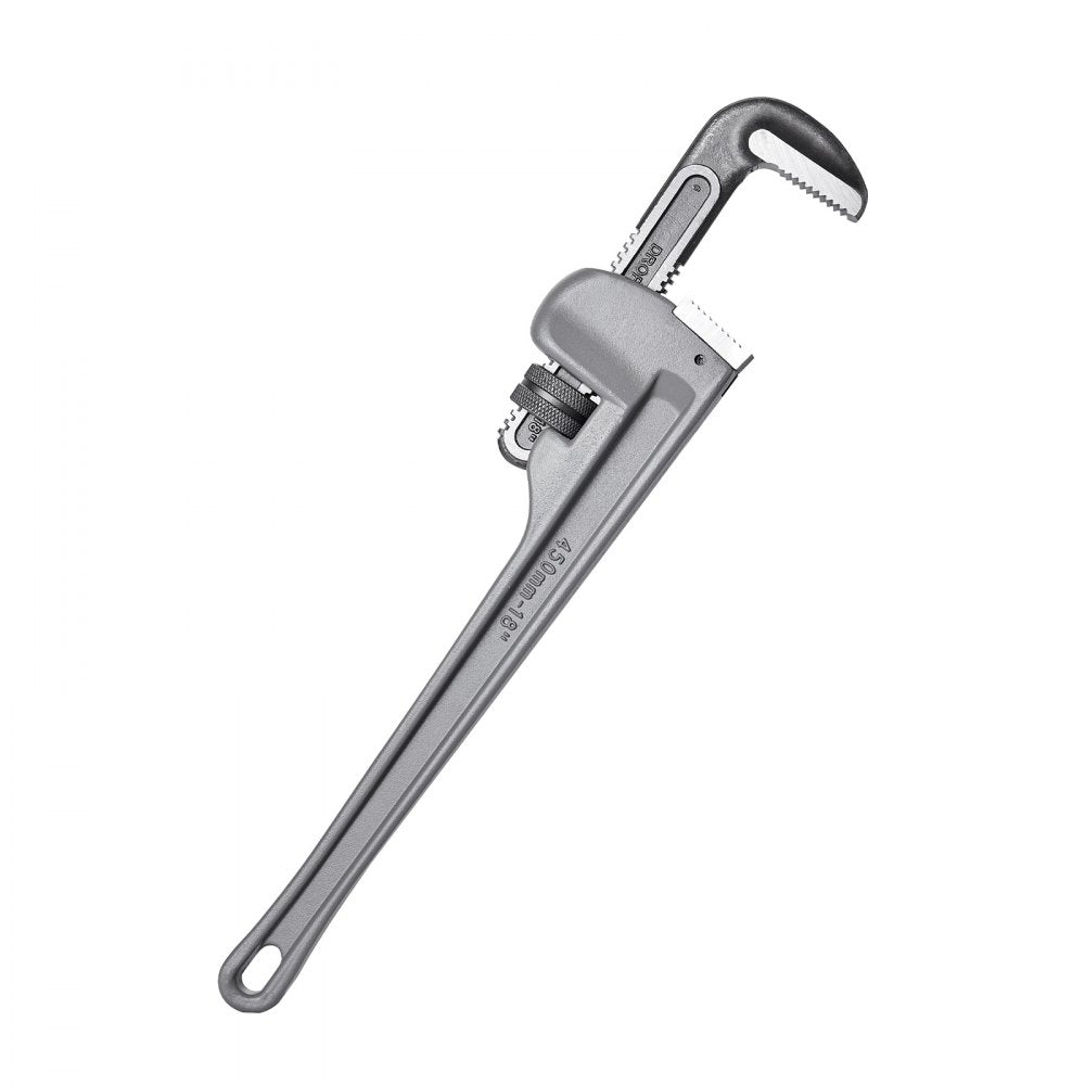 VEVOR Pipe Wrench, 18" Aluminum Straight Pipe Wrench, Adjustable Plumbing Wrench, with High Strength Jaw and Ergonomic Handle, Easy to Carry, Hangable Design, for Water Pipes, Automotive Repairs