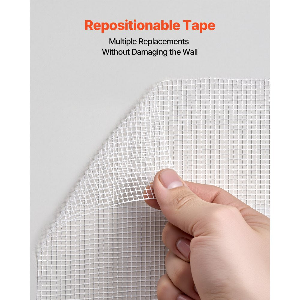 VEVOR Drywall Mesh Tape, 5.91 inch W x 98.43 ft L Self-Adhesive Fiberglass Drywall Joint Tape, 12 Rolls Dry Wall Patch for Easy Sheetrock Ceiling Crack Repair, to Achieve Smooth Even Wall Surface
