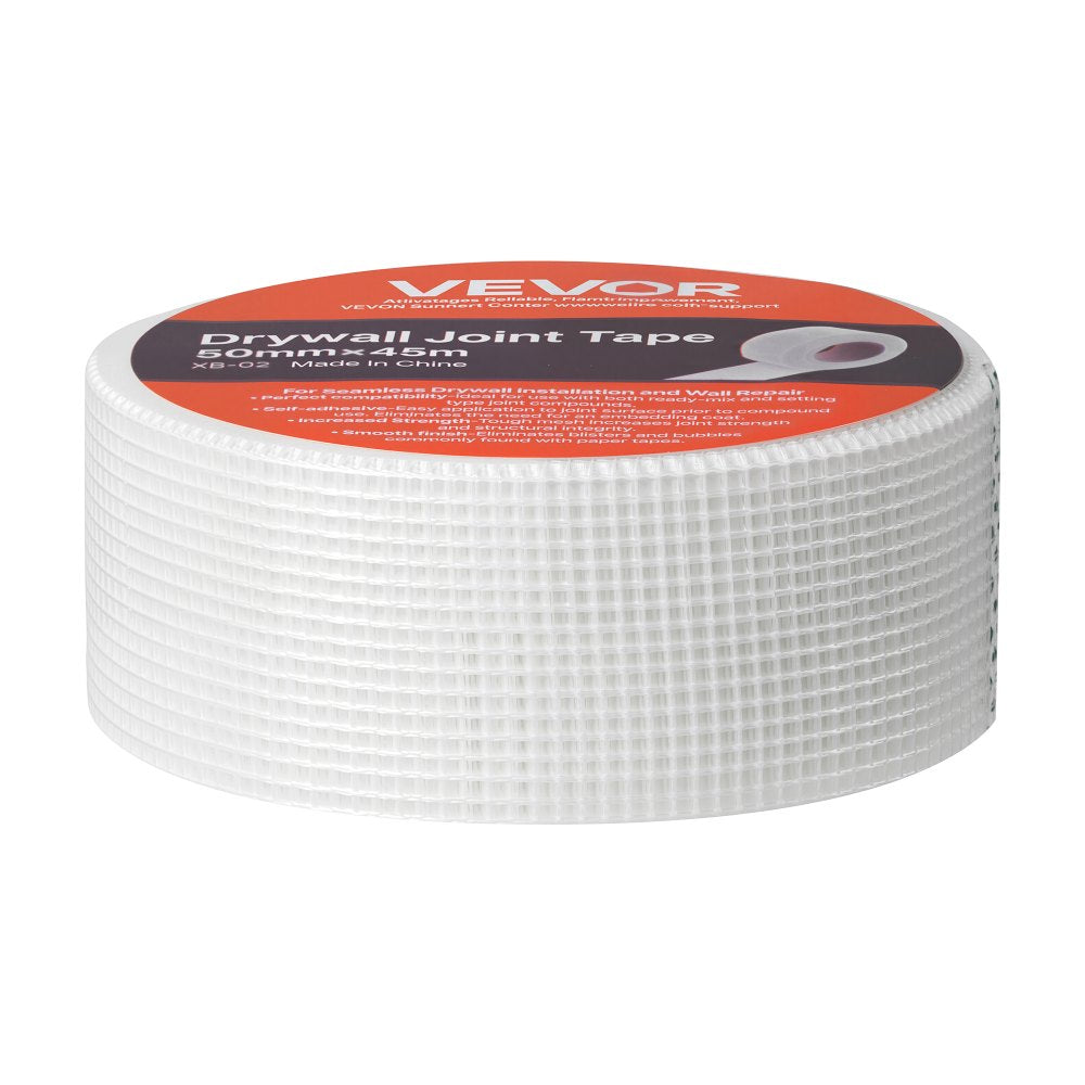 VEVOR Drywall Mesh Tape, 1.97 inch W x 147.64 ft L Self-Adhesive Fiberglass Drywall Joint Tape, 36 Rolls Dry Wall Patch for Easy Sheetrock Ceiling Crack Repair, to Achieve Smooth Even Wall Surface
