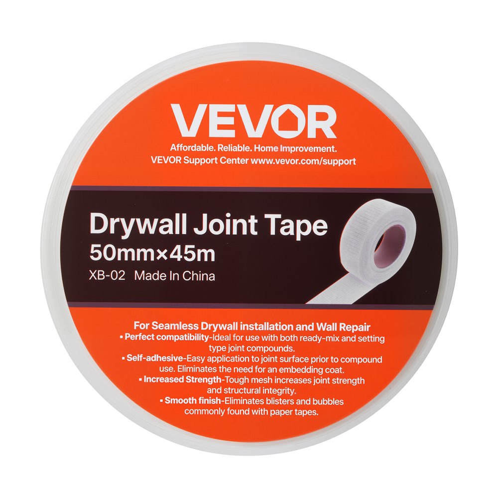 VEVOR Drywall Mesh Tape, 1.97 inch W x 147.64 ft L Self-Adhesive Fiberglass Drywall Joint Tape, 36 Rolls Dry Wall Patch for Easy Sheetrock Ceiling Crack Repair, to Achieve Smooth Even Wall Surface