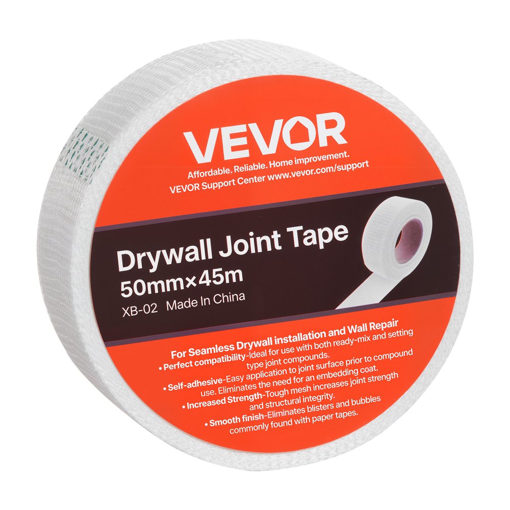 VEVOR Drywall Mesh Tape, 1.97 inch W x 147.64 ft L Self-Adhesive Fiberglass Drywall Joint Tape, 36 Rolls Dry Wall Patch for Easy Sheetrock Ceiling Crack Repair, to Achieve Smooth Even Wall Surface