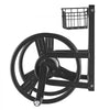 VEVOR Wall Mounted Garden Hose Reel, Holds 125 ft 5/8-inch Hose, Heavy-Duty Water Hose Winder, Space-Saving Design, Outdoor Manual Reel with Brass Fitting and Storage Basket for Yard Lawn