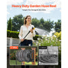 VEVOR Wall Mounted Garden Hose Reel, Holds 200 ft 5/8-inch Manual Water Hose Winder, Heavy-Duty Steel, Outdoor Reel with Brass Fitting & 5ft Leader Hose, Space Saving, for Yard Lawn Garage