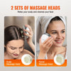 VEVOR Electric Scalp Massager with Heat, Rechargeable Heated Head Massager, IPX7 Waterproof | Portable Kneading Scalp Scratcher with 8 Removable Massage Head for Hair Growth, Deep Clean, Stress Relax