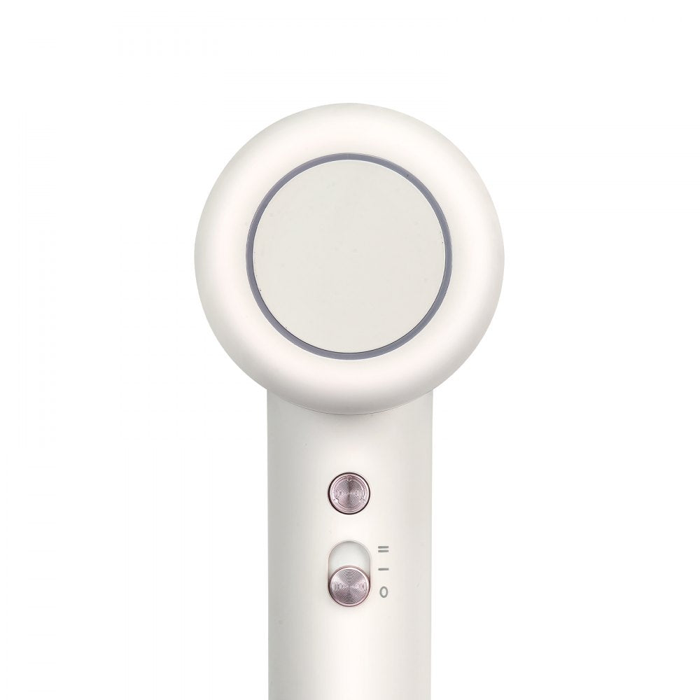 VEVOR High-Speed Hair Dryer with 102,000RPM Brushless Motor, 200 Million Negative Ions Hair Blow Dryer, 3-Color Temp LED Lights & 2 Speeds, Lightweight Hairdryer with Diffuser & Nozzle for Home Travel