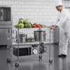 VEVOR Kitchen Utility Cart, 3 Tier Heavy Duty Adjustable Wire Storage Rack, Commercial Steel Rolling Service Trolley on Wheels, Work Table with Handle Bar, for Garage and Laundry Room, 40x25x40.9 in