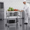 VEVOR Kitchen Utility Cart, 3 Tier Heavy Duty Adjustable Wire Storage Rack with Wood Tabletop and Handle Bar, Rolling Portable Service Trolley on Wheels, 661 lbs Steel Work Table, 30x18x36 in