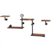 VEVOR Industrial Pipe Shelving, Pipe Shelves with 5-Tier Wood Planks, Rustic Floating Shelves Wall Mounted, Wall Shelf DIY Bookshelf for Bar Kitchen Bathroom Farmhouse Living Room, 47x28x9 inch