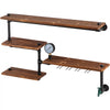 VEVOR Pipe Shelving, Industrial Floating Shelves with 4-Tier Solid Wood Planks, Modern Rustic Floating Shelves Wall Mounted, DIY Storage Bracket for Bookshelf, Kitchen, Bathroom, Home Decor, Brown