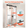 VEVOR Frameless Shower Door, 48" W x 76" H, Shower Sliding Glass Door with 3/8" (10 mm) Thick Clear Tempered Glass, Noiseless Shatterproof Nano Coating, with Rail, Seal Strip and Hardware Kit