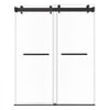 VEVOR Frameless Shower Door, 48" W x 76" H, Shower Sliding Glass Door with 3/8" (10 mm) Thick Clear Tempered Glass, Noiseless Shatterproof Nano Coating, with Rail, Seal Strip and Hardware Kit