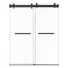 VEVOR Frameless Shower Door, 48" W x 76" H, Shower Sliding Glass Door with 3/8" (10 mm) Thick Clear Tempered Glass, Noiseless Shatterproof Nano Coating, with Rail, Seal Strip and Hardware Kit