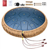 VEVOR Steel Tongue Drum, 14 in & 15 Notes, Rain Drum for Outside Garden, C Major Key, Tank Drum with 2 Mallets & Carry Bag, Hand Pan Drum Percussion Instrument for Musical Education Yoga, Navy Blue