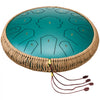 VEVOR Steel Tongue Drum, 14 in & 15 Notes, Rain Drum for Outside Garden, D Major Key, Tank Drum with 2 Mallets & Carry Bag, Hand Pan Drum Percussion Instrument for Musical Education Yoga, Green