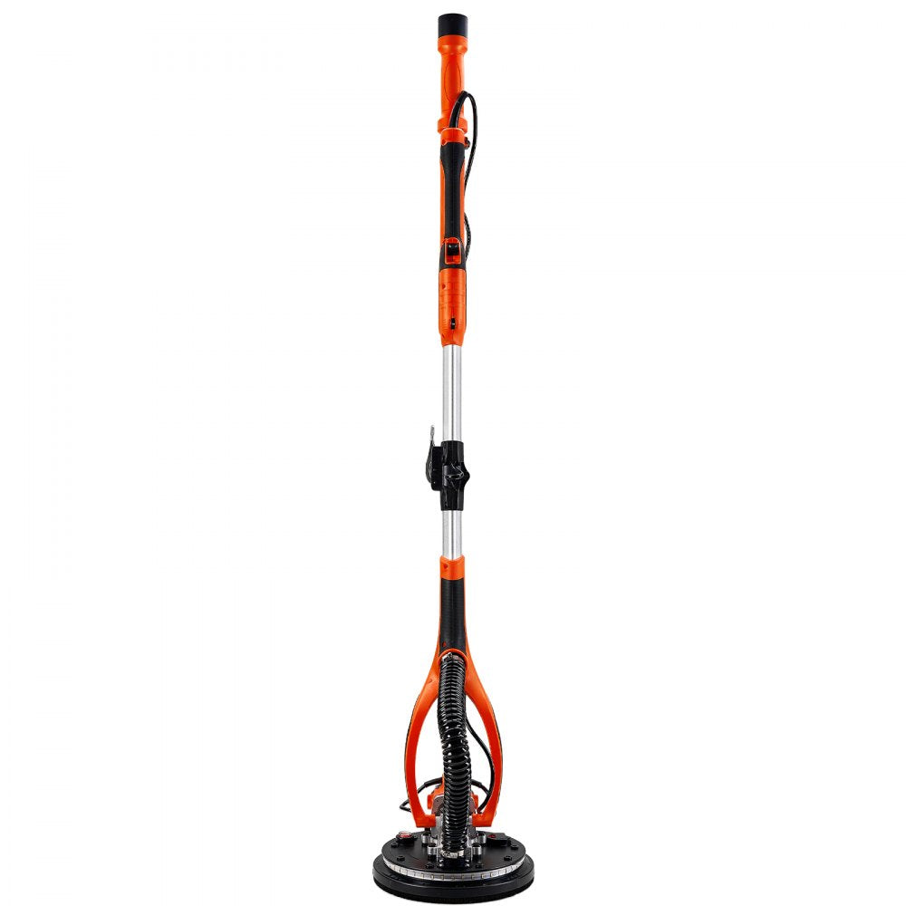 VEVOR Drywall Sander, 850W Electric Drywall Sander, Popcorn Ceiling Removal Tool with 5 Variable Speed 800-1700 RPM, Double-Deck LED Light, Foldable & Extendable Handle, 15 Sanding Discs, Dust Hose