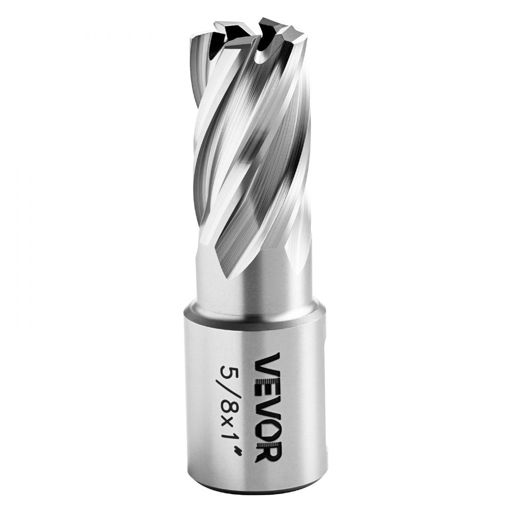 VEVOR Annular Cutter Set, 5 pcs Weldon Shank Mag Drill Bits Kit, 1" Cutting Depth, 5/8" Cutting Diameter, HSS, 3 Drill Bits with 2 Pilot Pins and 3 Plastic Cases, for Magnetic Drills, Steel, Aluminum