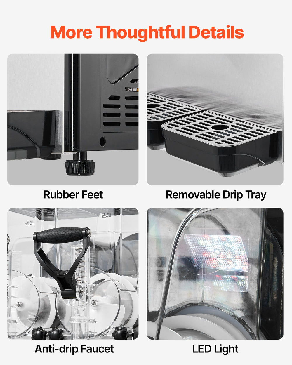 VEVOR Slushie Machine, 6L/1.6Gal x 2 Tank Commercial Slushy Maker, Frozen Drink Maker with Self-Cleaning, Margarita Machine for Restaurants Bars Party for Slushie, Margaritas, Milkshake & More