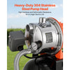 VEVOR 1.6 HP Shallow Well Pump with Pressure Tank, 120V 1320 GPH, Stainless Steel Irrigation Jet Pump with 5-Gal Tank, Automatic Water Booster System, 20/40 PSI Pressure Switch, for Home Garden Lawn