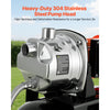 VEVOR 1 HP Shallow Well Pump with Pressure Tank, 120V 1000 GPH, Stainless Steel Irrigation Jet Pump with 5-Gal Tank, Automatic Water Booster System, 20/40 PSI Pressure Switch, for Home Garden Lawn