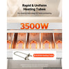 VEVOR Commercial Food Warmer 10 Pans Electric Tube Heating Table 3500W, for Buffet Restaurant Catering, Stainless Steel Server with Folding Board, Undershelf, Rolling Stand, and Temp Control