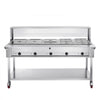VEVOR Commercial Food Warmer 10 Pans Electric Tube Heating Table 3500W, for Buffet Restaurant Catering, Stainless Steel Server with Folding Board, Undershelf, Rolling Stand, and Temp Control