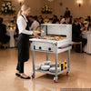 VEVOR Commercial Food Warmer 6 x 1/3 Pans Electric Tube Heating Table 1000W, for Buffet Restaurant Catering, Stainless Steel Server with Folding Board, Undershelf, Rolling Stand, and Temp Control