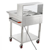 VEVOR Commercial Food Warmer 6 x 1/3 Pans Electric Tube Heating Table 1000W, for Buffet Restaurant Catering, Stainless Steel Server with Folding Board, Undershelf, Rolling Stand, and Temp Control