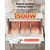 VEVOR Commercial Food Warmer 7 Pans Electric Tube Heating Table 1500W, for Buffet Restaurant Catering, Stainless Steel Server with Folding Board, Undershelf, Rolling Stand, and Temp Control