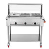 VEVOR Commercial Food Warmer 7 Pans Electric Tube Heating Table 1500W, for Buffet Restaurant Catering, Stainless Steel Server with Folding Board, Undershelf, Rolling Stand, and Temp Control