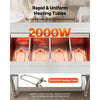 VEVOR Commercial Food Warmer 8 Pans Electric Tube Heating Table 2000W, for Buffet Restaurant Catering, Stainless Steel Server with Folding Board, Undershelf, Rolling Stand, and Temp Control