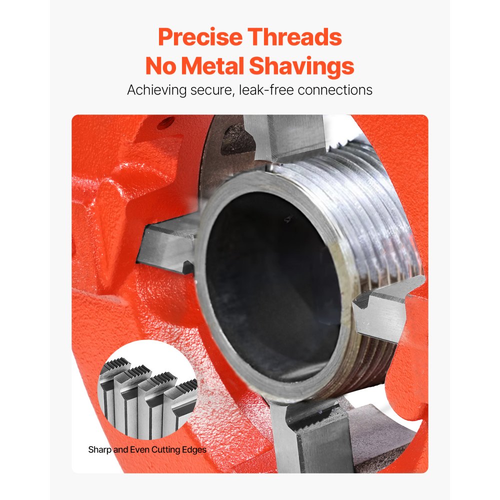 VEVOR Threading Machine Dies, 1/2"-3/4" NPT Pipe Dies(4 Packs), Right-Handed HSS Pipe Threading Dies, Fit VEVOR Integrated Pipe Threading Machines