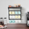 VEVOR Coffee Mug Holder Wall Mounted, 12 Movable Hooks Coffee Cup Hanger for Wall, Carbon Steel Mug Rack with Top Shelf, Coffee Bar Accessories & Organizer, Mug Display for Home Kitchen (Matte Black)