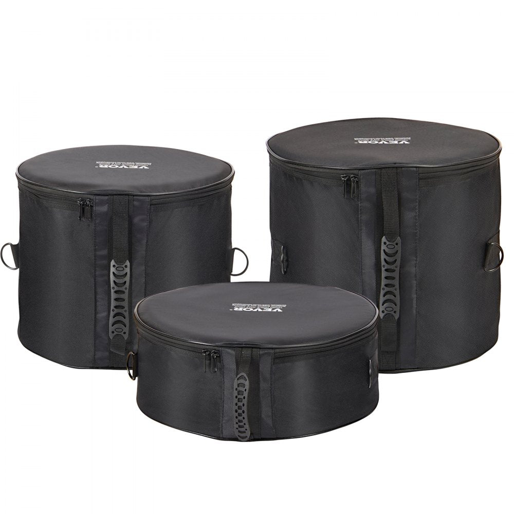 VEVOR 5-Piece Drum Bag Kit, Durable 1680D Oxford Material, Cushioned Cases with 1.5m Removable Shoulder Strap and Carry Handles, Collapsible, Fits 22'' Bass, 12''/13''/16'' Toms, 14'' Snare