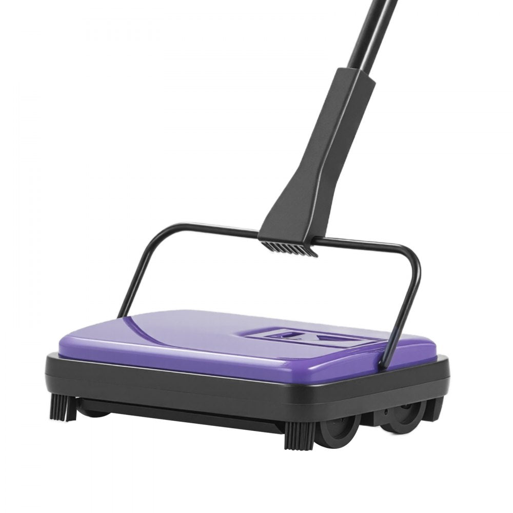 VEVOR Carpet Sweeper Manual, Floor Sweeper with 300 ml Dustbin Capacity Easy to Empty, 6.7 inch Cleaning Width for Home Office Carpets Pet Hair Dust, Purple