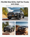 VEVOR electric winch compatibility for mid-size SUVs, half-ton trucks and Jeeps