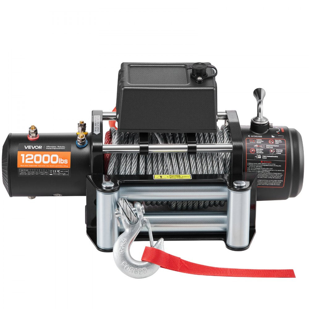 VEVOR Electric Winch, 12000 lbs Load Capacity, 12V DC Truck Winch with Φ7/20 in x 85 ft Steel Rope, Wireless & Wired Remote Control, Suitable for Towing SUV Jeep Trailer Boat Off-Road Vehicle