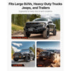 Fits large SUVs, heavy-duty trucks, jeeps, and trailers
