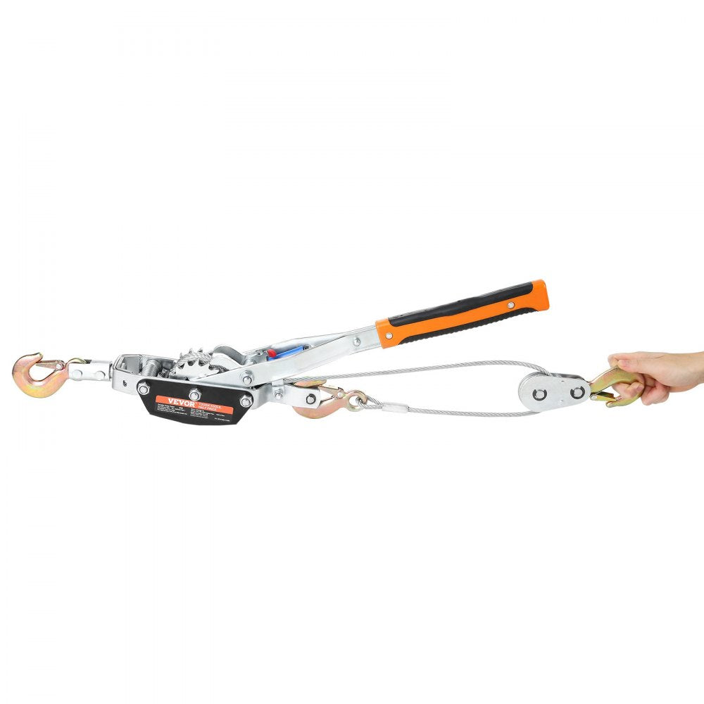 VEVOR Come Along Winch, 5 Ton (11,023 lbs) Pulling Capacity, 11.5 ft Steel Cable, 3 Hooks, Heavy Duty Ratchet Power Puller Tool with Dual Gears, Automotive Hoist Cable Puller Ideal for Vehicle Rescue
