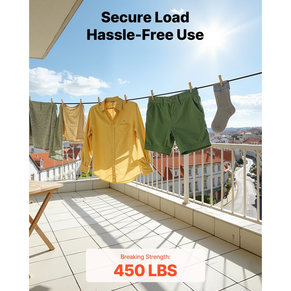 VEVOR 3/32 Inch Wire Rope Kit, 165 ft Length, 304 Stainless Steel Wire Cable, 450 lbs Breaking Strength, 7 x 7 Strands Construction, Steel Cable for Deck Railing System, Garden Trellis, String Lights