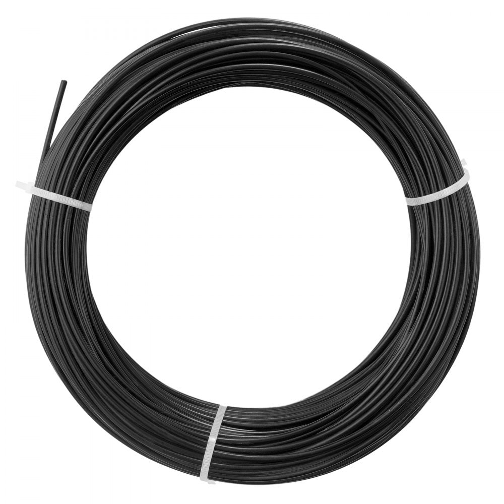 VEVOR Vinyl Coated Wire Rope Kit, 3/32 Cable Through 1/16 Diameter Stainless Steel, 7x7 Strands Construction with 189 Accessories for String Lights, Clothesline, Vine, 164 ft Black