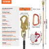 VEVOR 16mm Steel Core Flipline, 12ft(3.6m) Arborist Flipline, Flip Line for Tree Climbing with Alloy Steel Snap Hook & Aluminum Alloy Carabiner, 30KN Breaking Tension for Fall Protection, Tree Climber